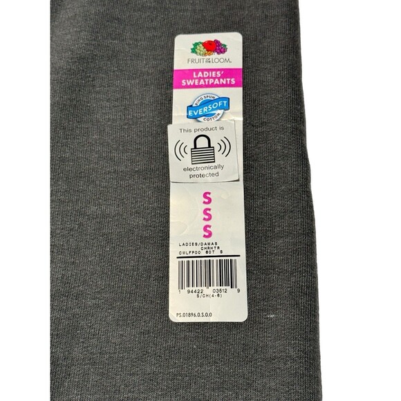 New- Fruit Of The Loom Ladies Small Sweatpants Gray Straight Leg EverSoft Cotton - Picture 6 of 11